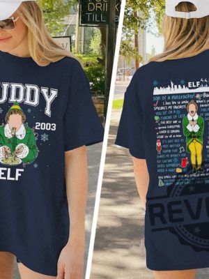 Buddy Elf Christmas Shirt Hoodie Sweatshirt Funny Elf Christmas Shirt Xmas Classic Movie 90S Tee Christmas Gift For Her Gift For Him Unique revetee 3