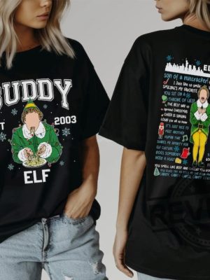 Buddy Elf Christmas Shirt Hoodie Sweatshirt Funny Elf Christmas Shirt Xmas Classic Movie 90S Tee Christmas Gift For Her Gift For Him Unique revetee 4