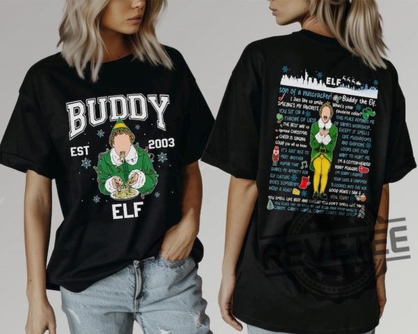 Buddy Elf Christmas Shirt Hoodie Sweatshirt Funny Elf Christmas Shirt Xmas Classic Movie 90S Tee Christmas Gift For Her Gift For Him Unique revetee 4