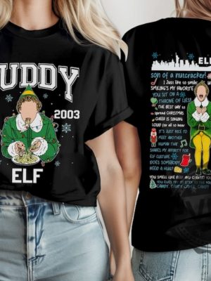 Buddy Elf Christmas Shirt Hoodie Sweatshirt Funny Elf Christmas Shirt Xmas Classic Movie 90S Tee Christmas Gift For Her Gift For Him Unique revetee 5