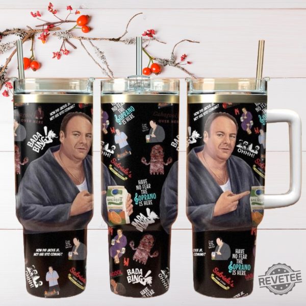 Tony Soprano Graphic 40Oz Tumbler Cup Stanley Cup Mob Gangster Series Fan Gift Tony Sirico Cup Duck Soprano Movie Fan Merch revetee 2