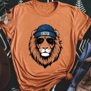 detroit lions wearing beanie vintage football shirt