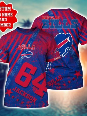 Buffalo Bills Nflpersonalized Custom Name Number Hawaiian Shirt Button Up Shirt Unique Gift For Fan revetee 4