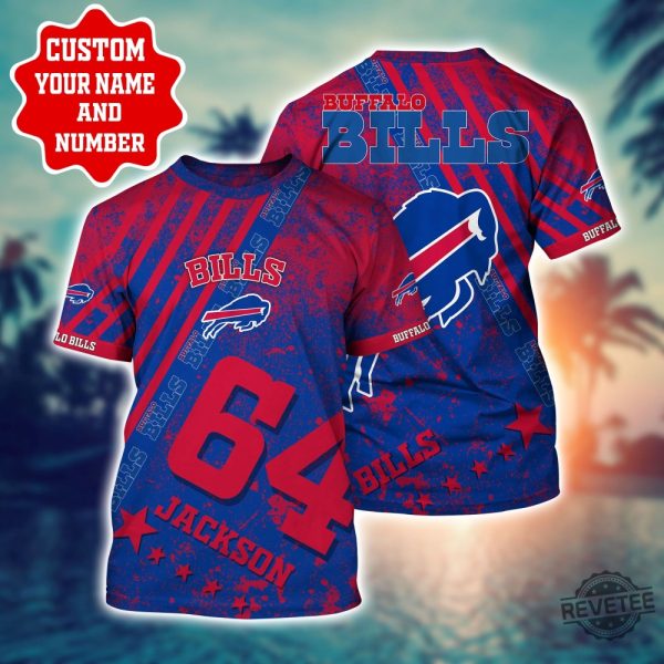 Buffalo Bills Nflpersonalized Custom Name Number Hawaiian Shirt Button Up Shirt Unique Gift For Fan revetee 4