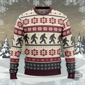 bigfoot ugly christmas sweater 2024 funny sasquatch bigfoot santa artificial wool sweatshirt camping xmas gift laughinks 1