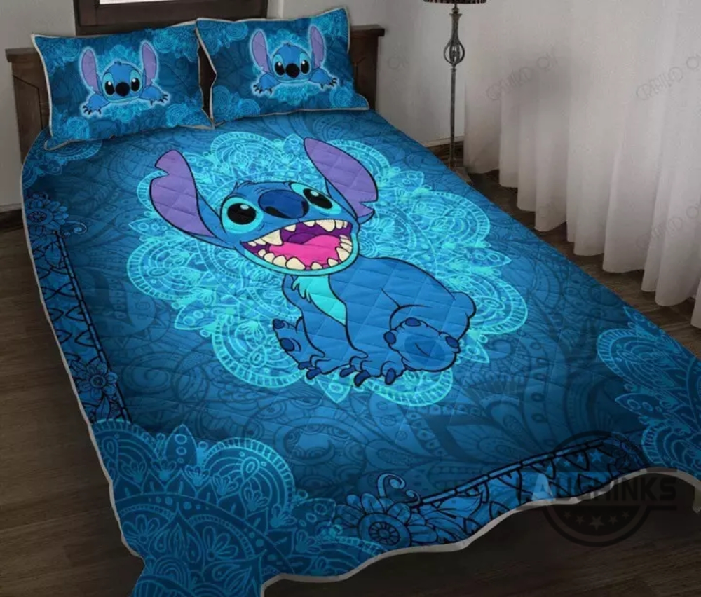 Cute Lilo And Stitch Mandala Pattern Bedding Set