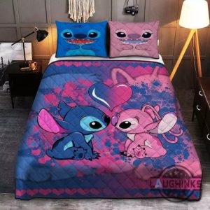 angel and stitch love bedding set twin king queen size