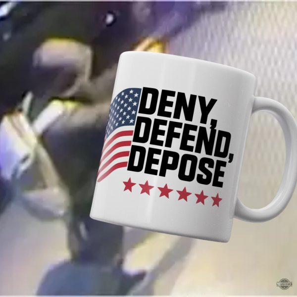 deny defend depose usa flag coffee mug unitedhealthcare brian thompson shooting cups laughinks 1