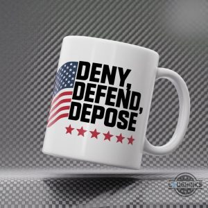 deny defend depose usa flag coffee mug unitedhealthcare brian thompson shooting cups laughinks 2