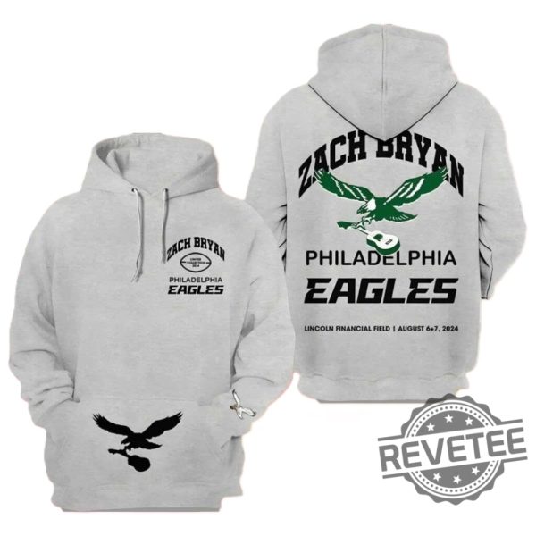 Zach Bryan Philadelphia Eagles Lincoln Financial Field Hoodie Sweatshirt T Shirt 2024 Gift For Zach Bryan Fan Unique Gifts revetee 2