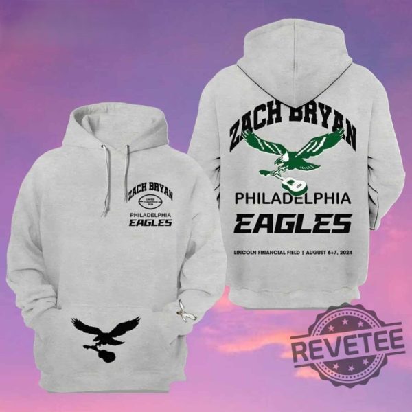 Zach Bryan Philadelphia Eagles Lincoln Financial Field Hoodie Sweatshirt T Shirt 2024 Gift For Zach Bryan Fan Unique Gifts revetee 3