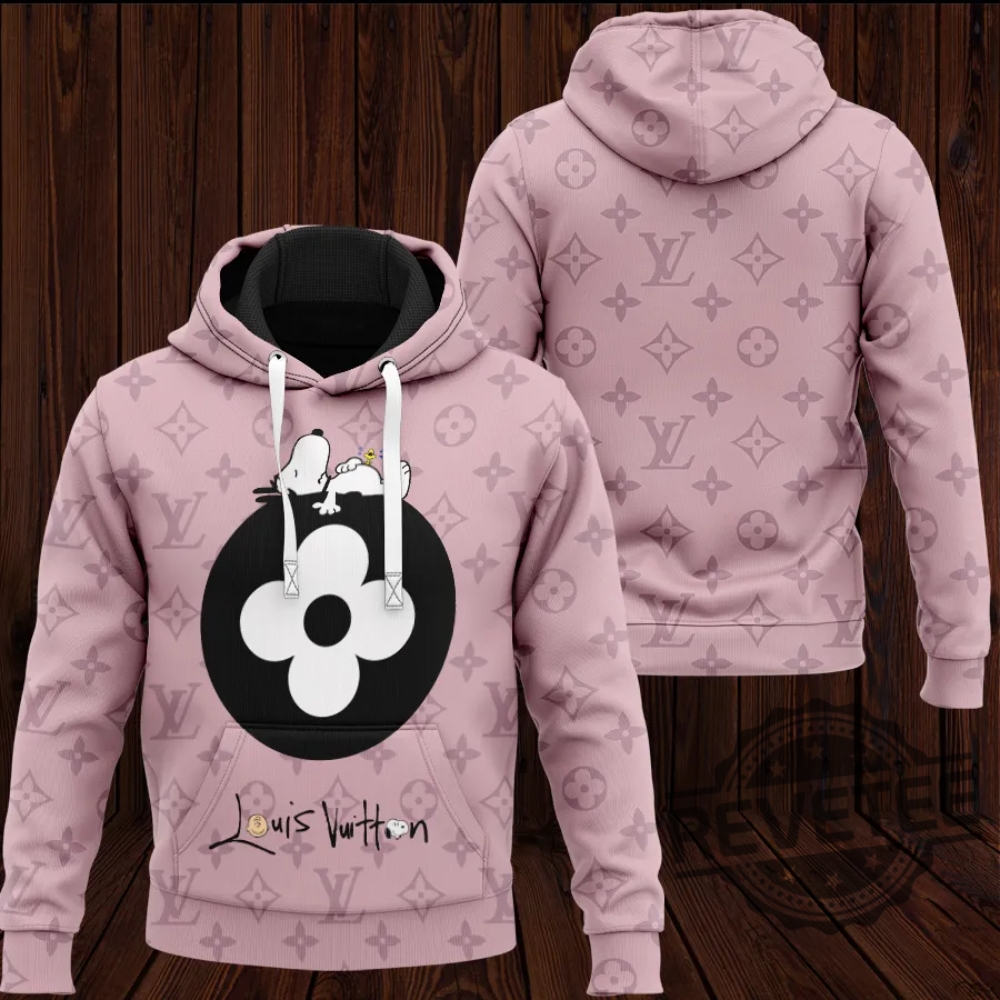 Louis Vuitton Snoopy Pink Unisex Hoodie Sweatshirt T Shirt Gift For Man Gift For Women Unique