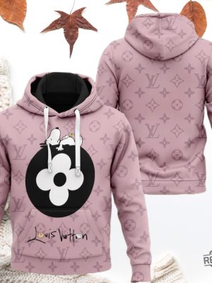 Louis Vuitton Snoopy Pink Unisex Hoodie Sweatshirt T Shirt Gift For Man Gift For Women Unique revetee 2