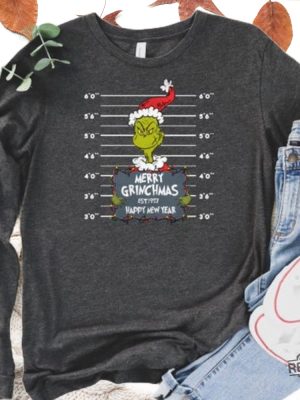 Merry Grinchmas Happy New Year Grinch Christmas Shirt Hoodie Sweatshirt Long Sleeve Shirt Funny Christmas Grinch Shirt Gift For Her Him Unique revetee 6