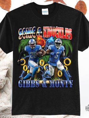 Sonic And Knuckles Detroit Lions Gibbs And Monty T Shirt Hoodie Sweatshirt Gift For Fan Gift For Her Gift For Him Unique revetee 2