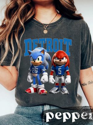 Sonic And Knuckles Detroit Lions Tshirt Hoodie Sweatshirt Family Sonic Knuckles Detroit Football Shirt Gibbs And Montgomery Jahmyr Gibbs Gifts revetee 2