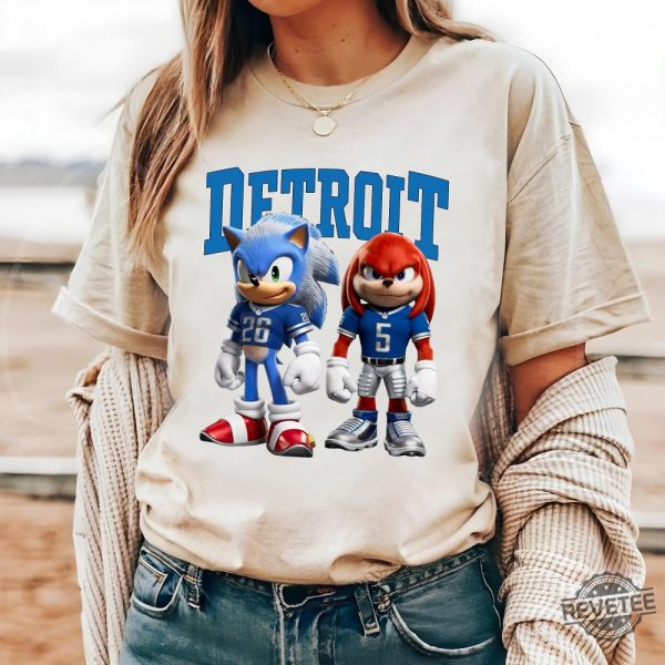 Sonic And Knuckles Detroit Lions Tshirt Hoodie Sweatshirt Family Sonic Knuckles Detroit Football Shirt Gibbs And Montgomery Jahmyr Gibbs Gifts revetee 3