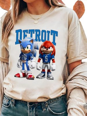 Sonic And Knuckles Detroit Lions Tshirt Hoodie Sweatshirt Family Sonic Knuckles Detroit Football Shirt Gibbs And Montgomery Jahmyr Gibbs Gifts revetee 4