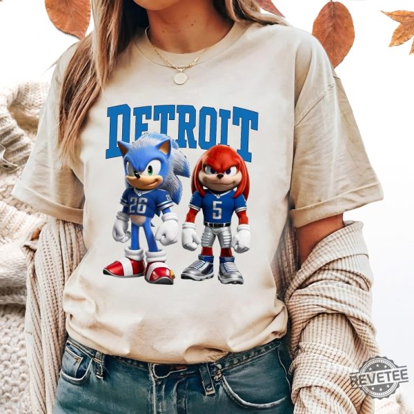 Sonic And Knuckles Detroit Lions Tshirt Hoodie Sweatshirt Family Sonic Knuckles Detroit Football Shirt Gibbs And Montgomery Jahmyr Gibbs Gifts revetee 4