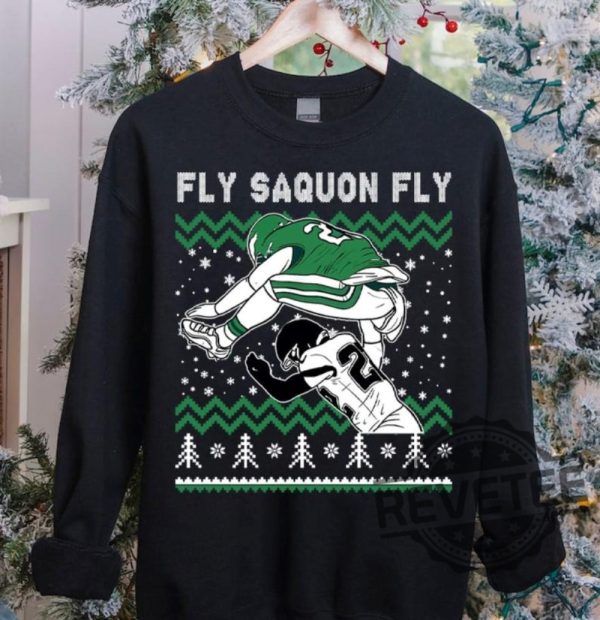 Philadelphia Eagles Saquon Barkley Jump Hurdle Backwards Shirt Sweatshirt Hoodie Philadelphia Eagles Fly Saquon Fly Shirt Gift For Fan revetee 1