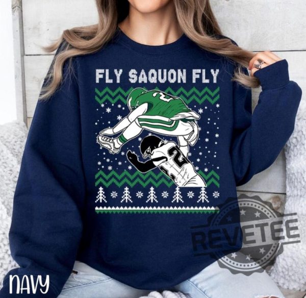 Philadelphia Eagles Saquon Barkley Jump Hurdle Backwards Shirt Sweatshirt Hoodie Philadelphia Eagles Fly Saquon Fly Shirt Gift For Fan revetee 2