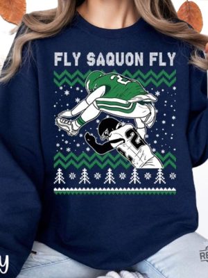 Philadelphia Eagles Saquon Barkley Jump Hurdle Backwards Shirt Sweatshirt Hoodie Philadelphia Eagles Fly Saquon Fly Shirt Gift For Fan revetee 3