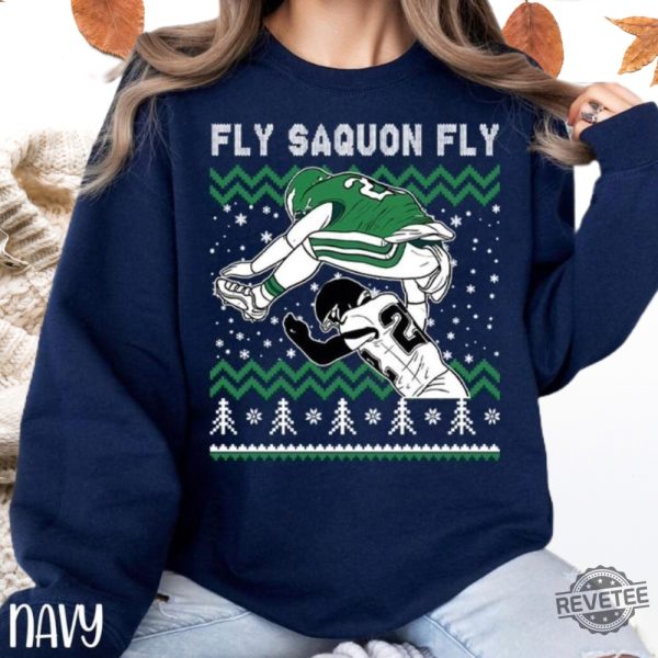 Philadelphia Eagles Saquon Barkley Jump Hurdle Backwards Shirt Sweatshirt Hoodie Philadelphia Eagles Fly Saquon Fly Shirt Gift For Fan revetee 3