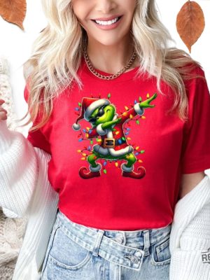 Christmas Lights Santa Dab Grinch Shirt Hoodie Sweatshirt Grinchmas Shirt Gift For Him Gift For Her Unique revetee 4