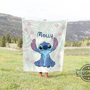 custom kids name stitch blanket personalized lilo and stitch baby blanket throw sherpa fleece merry stitchmas gift laughinks 1