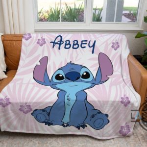 custom kids name stitch blanket personalized lilo and stitch baby blanket throw sherpa fleece merry stitchmas gift laughinks 2