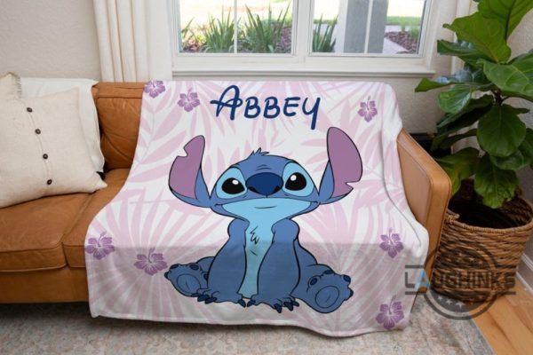 custom kids name stitch blanket personalized lilo and stitch baby blanket throw sherpa fleece merry stitchmas gift laughinks 2