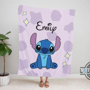 custom kids name stitch blanket personalized lilo and stitch baby blanket throw sherpa fleece merry stitchmas gift laughinks 4