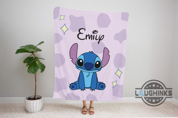 custom kids name stitch blanket personalized lilo and stitch baby blanket throw sherpa fleece merry stitchmas gift laughinks 4