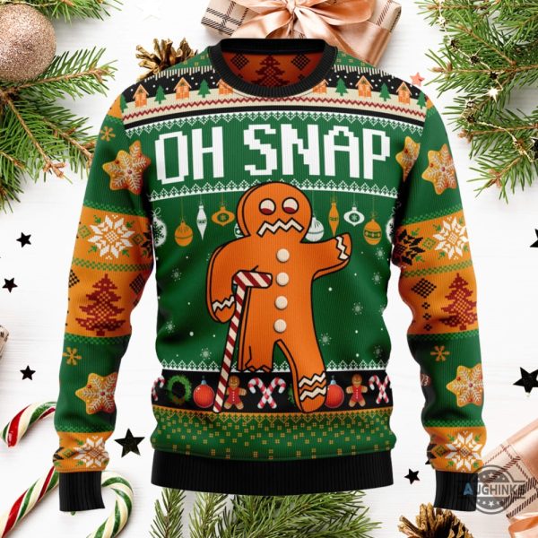 funny gingerbread oh snap christmas sweater