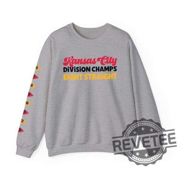 Kansas City Chiefs Division Champs Eight Straight Sweatshirt Tshirt Hoodie Kc Chiefs 8 Times Champs Chief Football Sweatshirt Gifts For Fan revetee 1