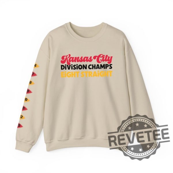 Kansas City Chiefs Division Champs Eight Straight Sweatshirt Tshirt Hoodie Kc Chiefs 8 Times Champs Chief Football Sweatshirt Gifts For Fan revetee 4