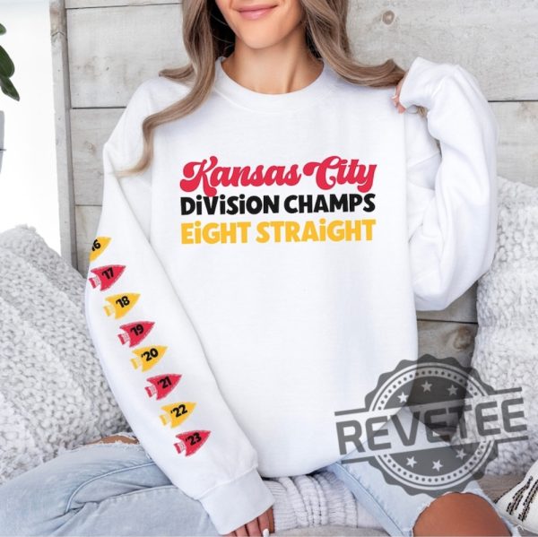 Kansas City Chiefs Division Champs Eight Straight Sweatshirt Tshirt Hoodie Kc Chiefs 8 Times Champs Chief Football Sweatshirt Gifts For Fan revetee 6