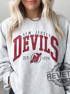 New Jersey Devils Shirt Hoodie Sweatshirt Tee Gifts Merch Vintage 90S New Jersey Devils Hockey Retro Crewneck Gift For Fan College Tees Unique revetee 2