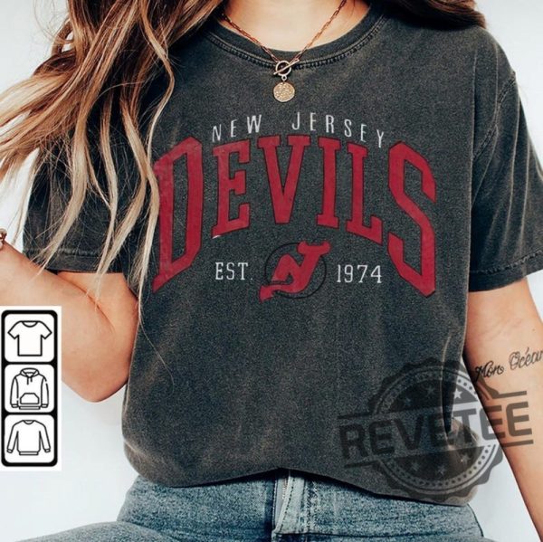 New Jersey Devils Shirt Hoodie Sweatshirt Tee Gifts Merch Vintage 90S New Jersey Devils Hockey Retro Crewneck Gift For Fan College Tees Unique revetee 3