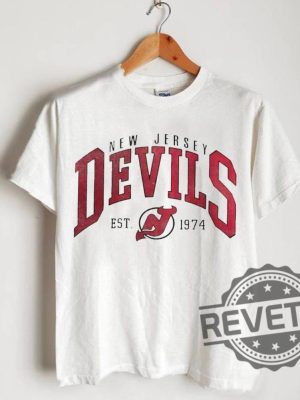 New Jersey Devils Shirt Hoodie Sweatshirt Tee Gifts Merch Vintage 90S New Jersey Devils Hockey Retro Crewneck Gift For Fan College Tees Unique revetee 5