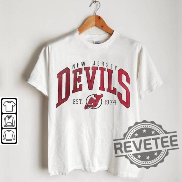 New Jersey Devils Shirt Hoodie Sweatshirt Tee Gifts Merch Vintage 90S New Jersey Devils Hockey Retro Crewneck Gift For Fan College Tees Unique revetee 5