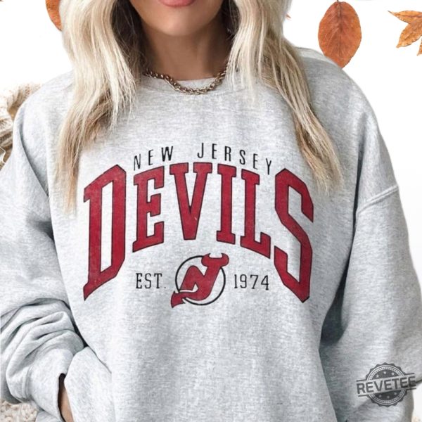 New Jersey Devils Shirt Hoodie Sweatshirt Tee Gifts Merch Vintage 90S New Jersey Devils Hockey Retro Crewneck Gift For Fan College Tees Unique revetee 6