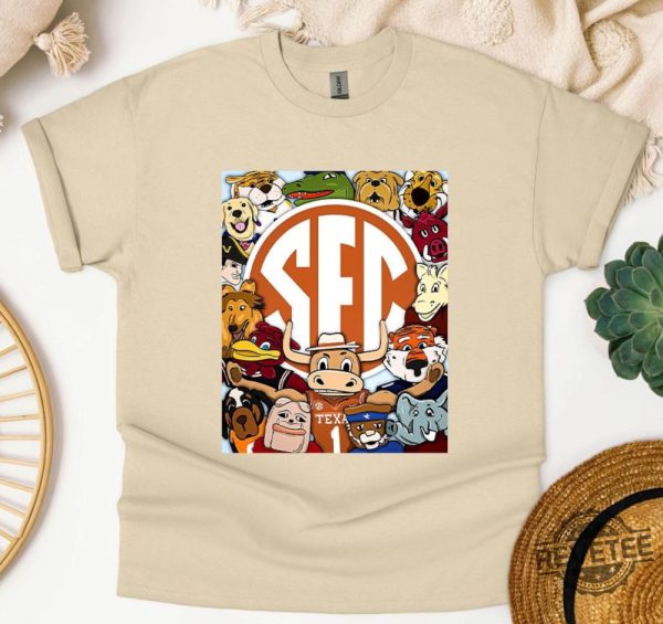 Southeastern Conference Sec Mascot College Football Shirt Sweatshirt Hoodie Southeastern Conference Mascots Tee Gifts 16 Football Mascots revetee 5