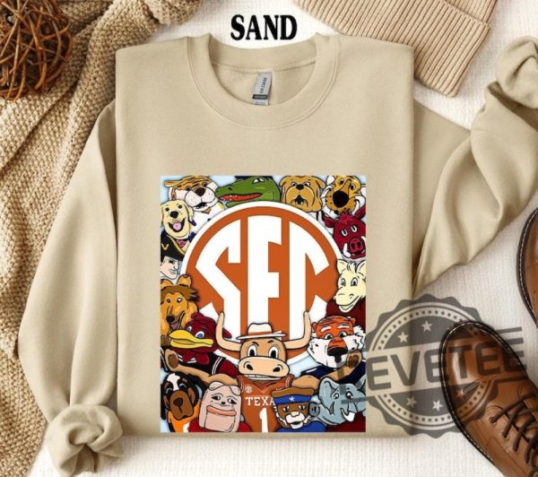 Southeastern Conference Sec Mascot College Football Shirt Sweatshirt Hoodie Southeastern Conference Mascots Tee Gifts 16 Football Mascots revetee 7