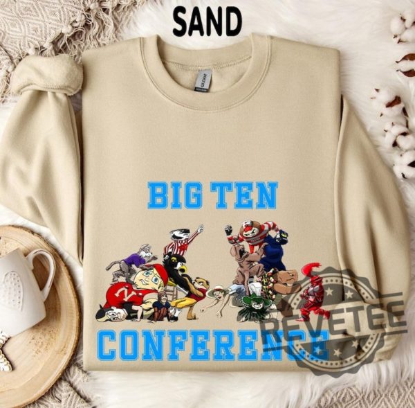 Big Ten Mascot College Football Shirt Sweatshirt Hoodie Big Ten Conference Mascots Tee College Football Team Gifts 16 Football Mascots Unique revetee 2