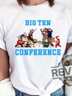 Big Ten Mascot College Football Shirt Sweatshirt Hoodie Big Ten Conference Mascots Tee College Football Team Gifts 16 Football Mascots Unique revetee 3