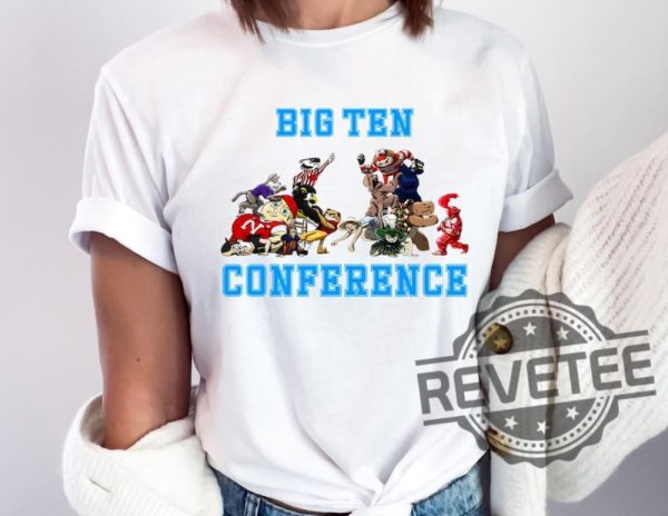 Big Ten Mascot College Football Shirt Sweatshirt Hoodie Big Ten Conference Mascots Tee College Football Team Gifts 16 Football Mascots Unique revetee 3