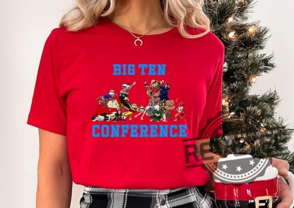 Big Ten Mascot College Football Shirt Sweatshirt Hoodie Big Ten Conference Mascots Tee College Football Team Gifts 16 Football Mascots Unique revetee 4