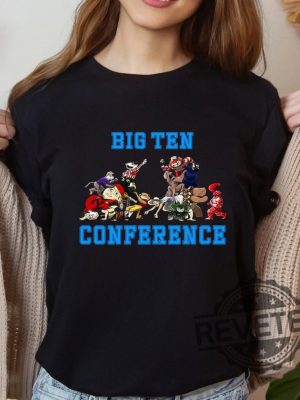 Big Ten Mascot College Football Shirt Sweatshirt Hoodie Big Ten Conference Mascots Tee College Football Team Gifts 16 Football Mascots Unique revetee 5