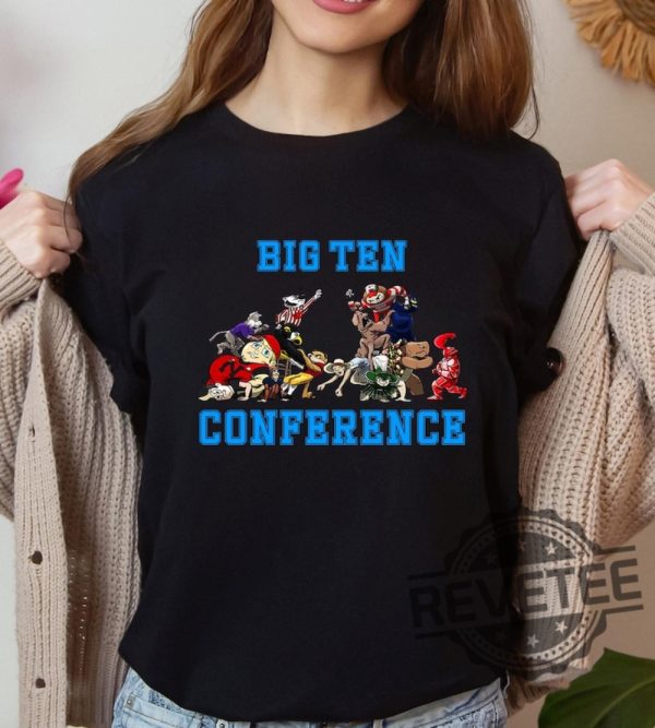 Big Ten Mascot College Football Shirt Sweatshirt Hoodie Big Ten Conference Mascots Tee College Football Team Gifts 16 Football Mascots Unique revetee 5